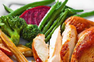 Perfectly Roasted Chicken with Vibrant Garden Vegetables