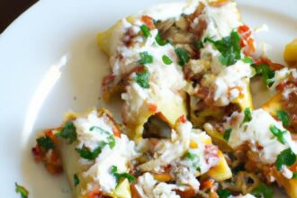 Hearty Stuffed Shells with Savory Meat and Creamy Ricotta