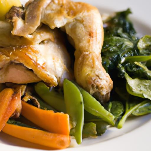 Perfectly Roasted Chicken with Vibrant Garden Vegetables