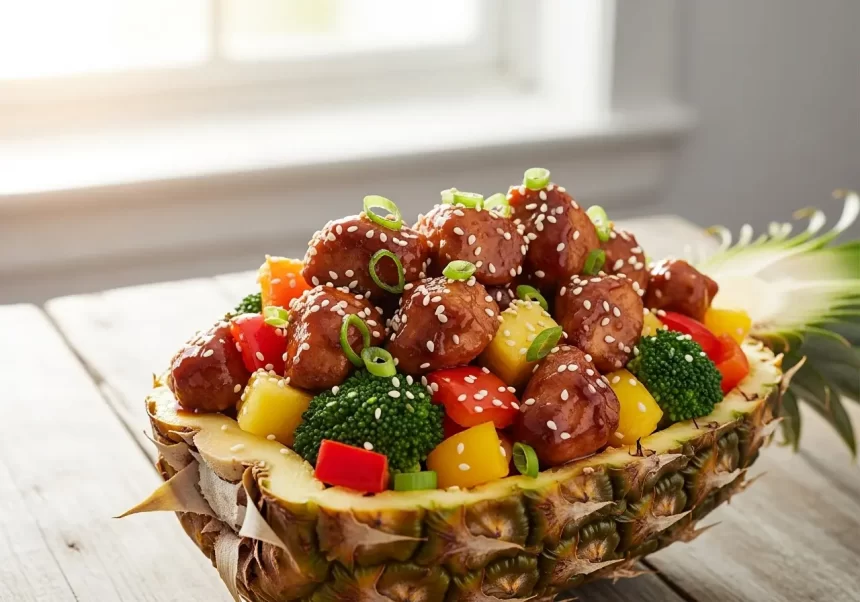 Chicken Teriyaki Pineapple Bowl