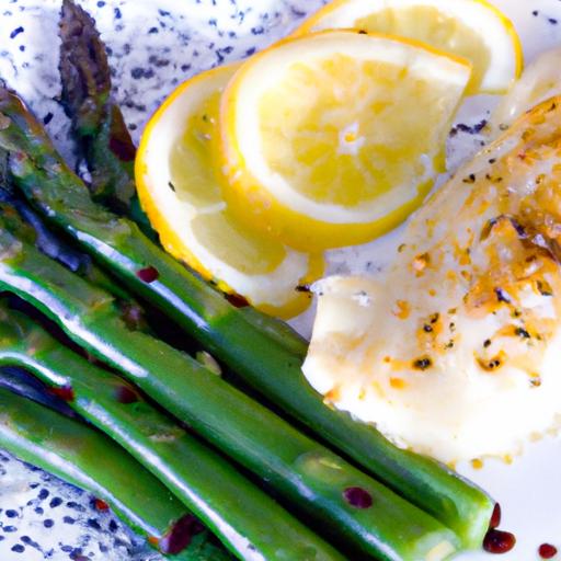 Zesty baked Cod with Asparagus in Lemon Butter Sauce Delight