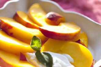 Creamy Cottage Cheese Meets Juicy Sliced Peaches Delight