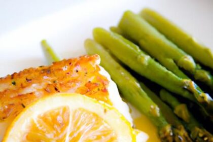 Zesty Baked Cod with Asparagus in Luscious Lemon Butter