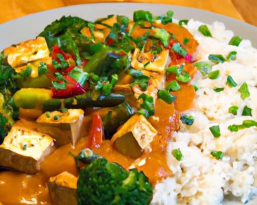 Hearty Vegetable Tofu Curry with Rice: A Flavorful Delight