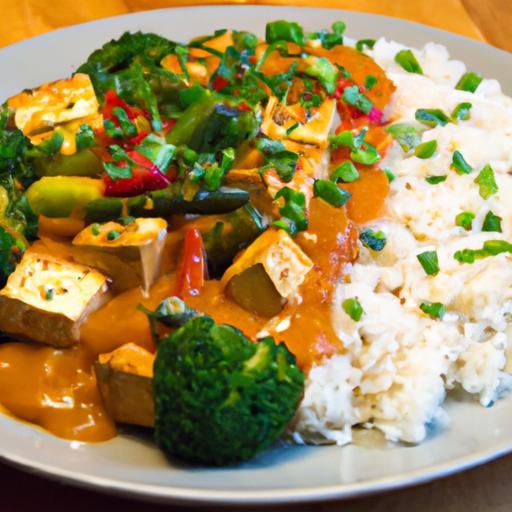 Hearty Vegetable Tofu Curry with Rice: A Flavorful Delight