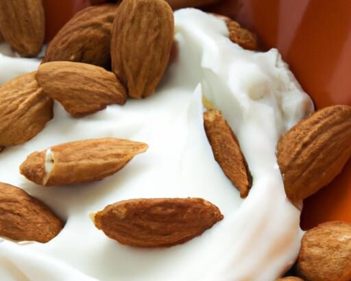 Crunchy Delight: Greek Yogurt with Sliced Almonds Boost