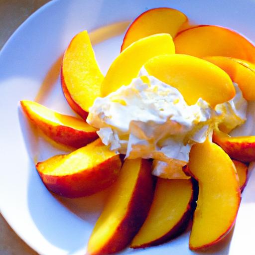 Creamy cottage Cheese Meets Juicy Sliced Peaches Delight