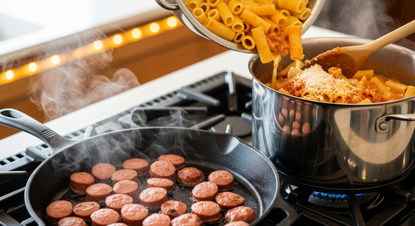 Creamy Sausage Rigatoni