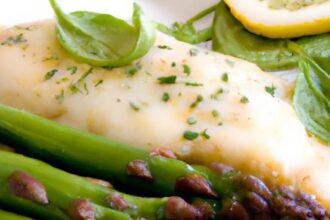 Zesty Baked Cod with Asparagus in Lemon Butter Sauce