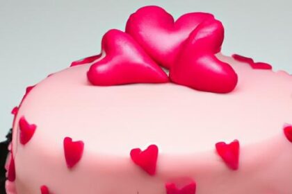 Sweet Elegance: Heart Pink Cake Adorned with Pink Bow