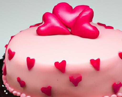 Sweet Elegance: Heart Pink Cake Adorned with Pink Bow