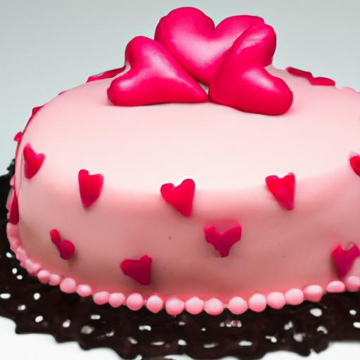 Sweet Elegance: Heart Pink Cake Adorned with Pink Bow