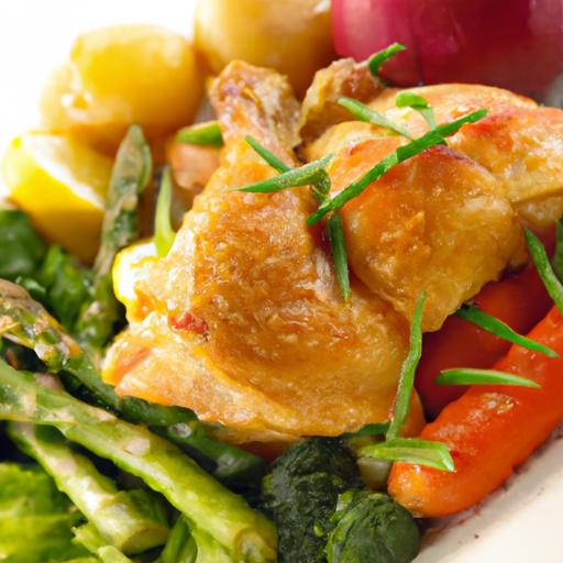 Golden Roast Chicken with⁢ Vibrant Garden​ Vegetables Delight
