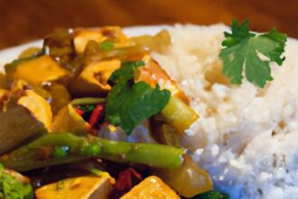 Savor the Flavors: Vegetable Tofu Curry Served with Rice