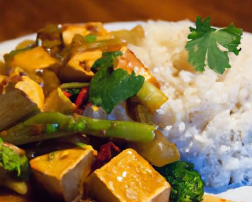 Savor the Flavors: Vegetable Tofu Curry Served with Rice