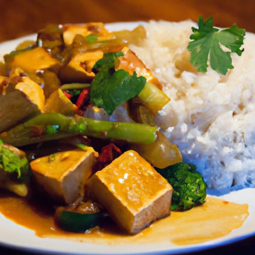 Savor the Flavors: Vegetable Tofu Curry Served with Rice