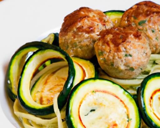 Wholesome Turkey Meatballs Served Over Zucchini Noodles