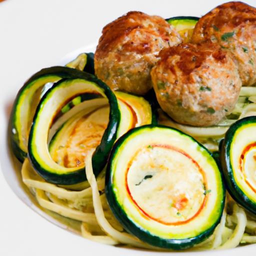 Wholesome Turkey Meatballs Served Over Zucchini Noodles