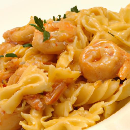 Bold & Cheesy: Bang Bang Shrimp and Beef Pasta Delight