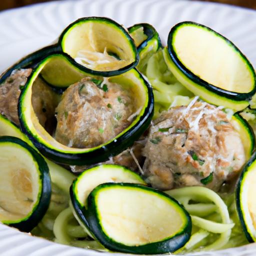Wholesome Turkey Meatballs Served Over Zucchini Noodles