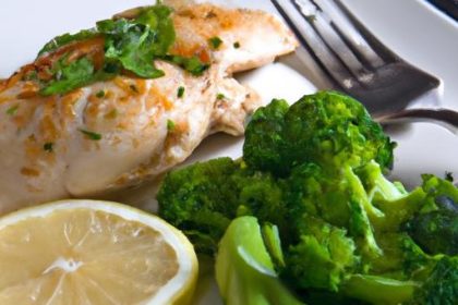 Zesty Grilled Lemon Herb Chicken with Vibrant Steamed Broccoli