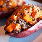 Twice Baked Sweet Potatoes with Vibrant Quinoa Salad Delight