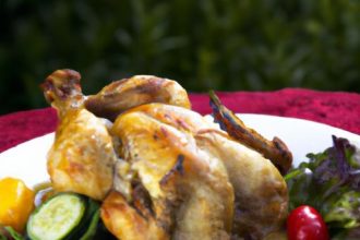 Golden Roast Chicken with Garden-Fresh Vegetables Delight