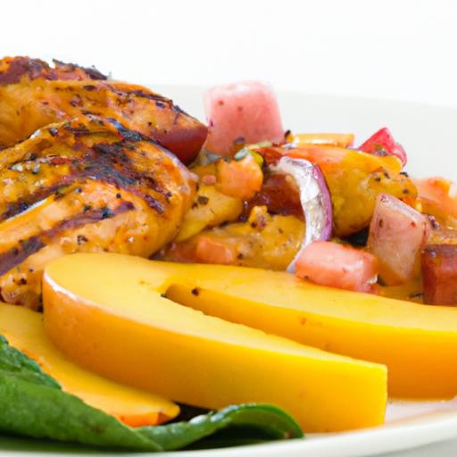 Savor ⁣Summer: grilled Chicken Paired with Zesty Peach Salsa